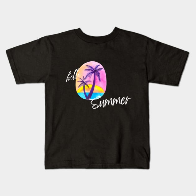 Hello Summer Kids T-Shirt by SweetMay
